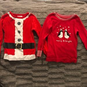 Christmas themed pajama shirts